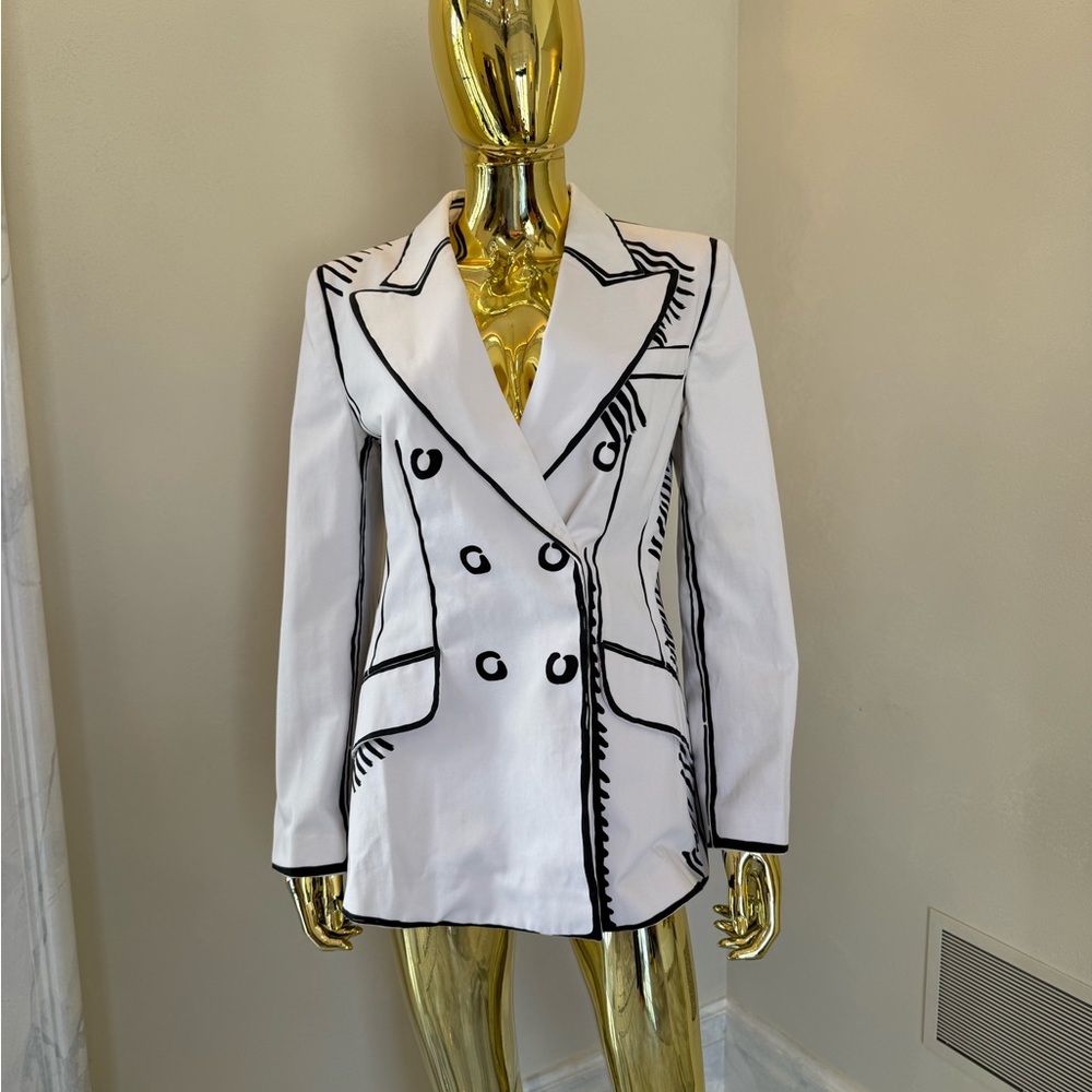 Fendi White Double-Breasted Women's Jacket